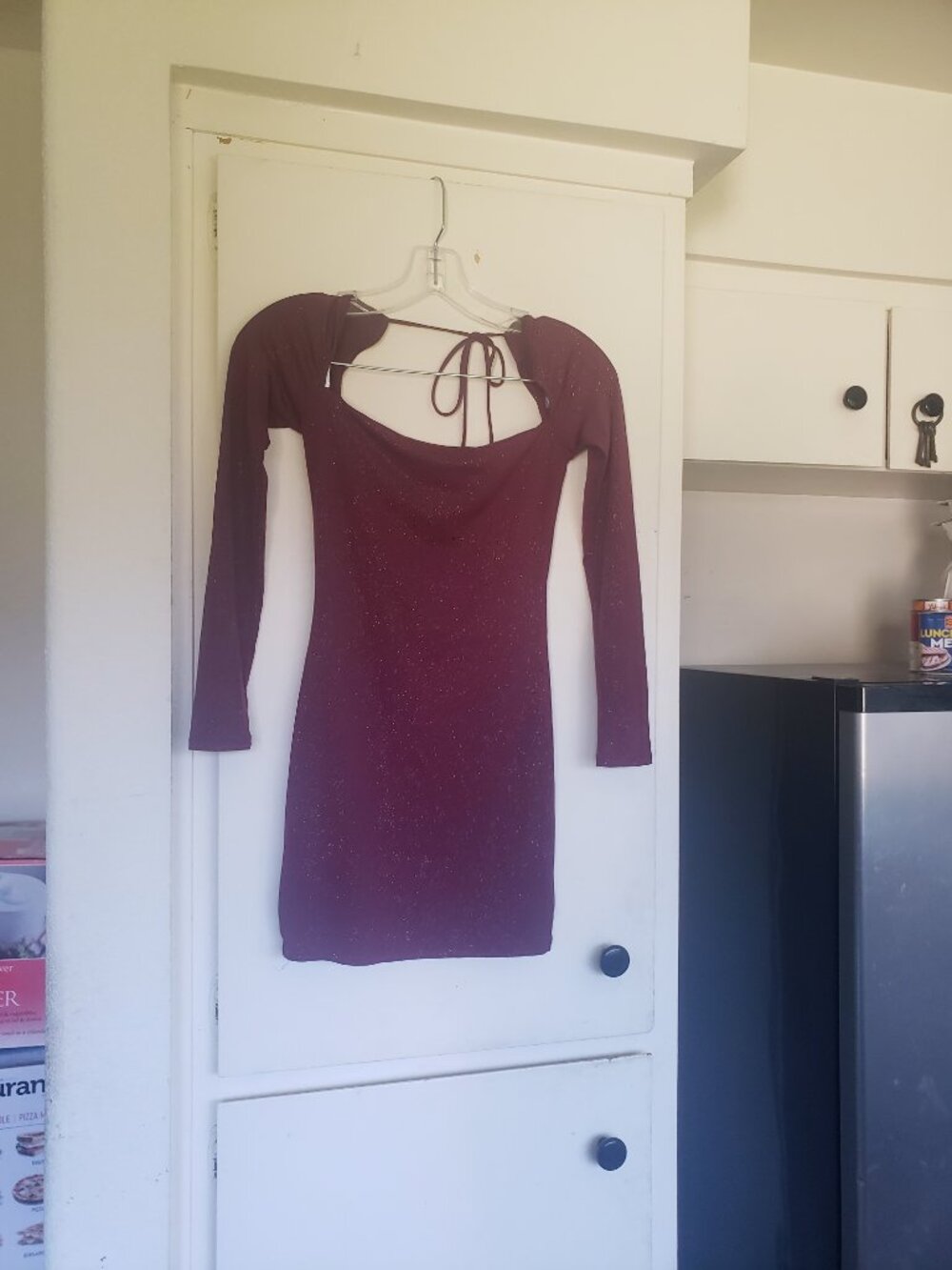 Lucy in the Skys Sparkly Maroon Dress Size XS